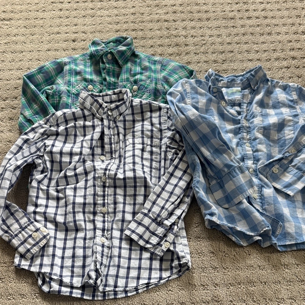 Crewcuts Kids Plaid Button Down Shirts - Blue, Green, Gray